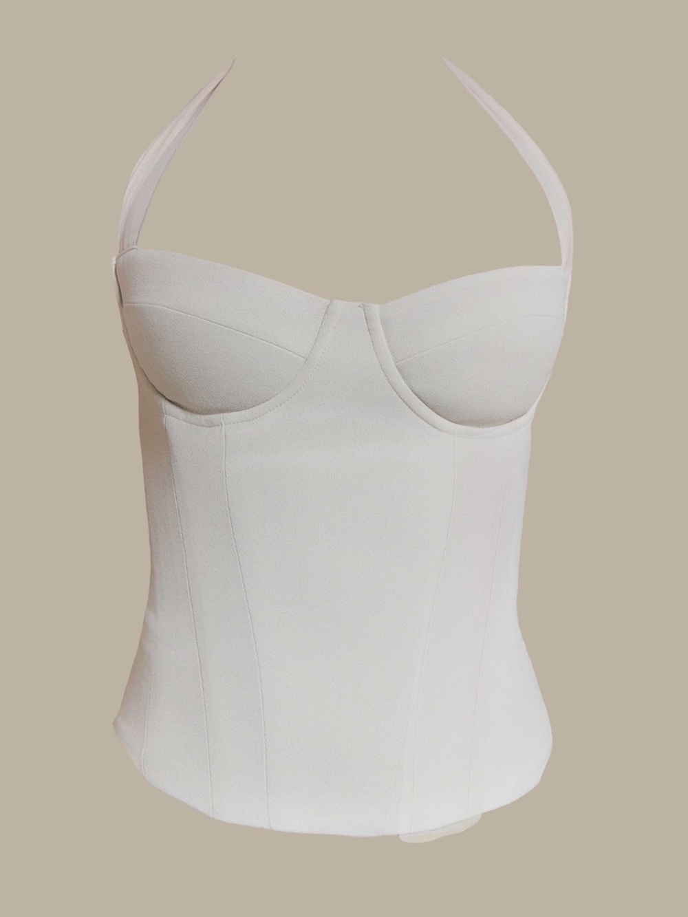 Women's White Bustier Top - Sleeveless Structured Corset